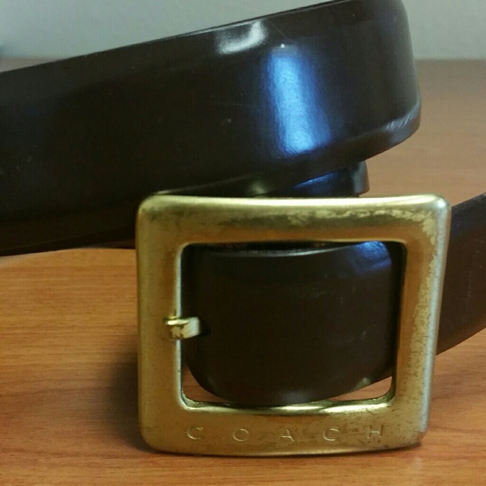 Men's Vintage Coach Brown Leather Belt Size Med
